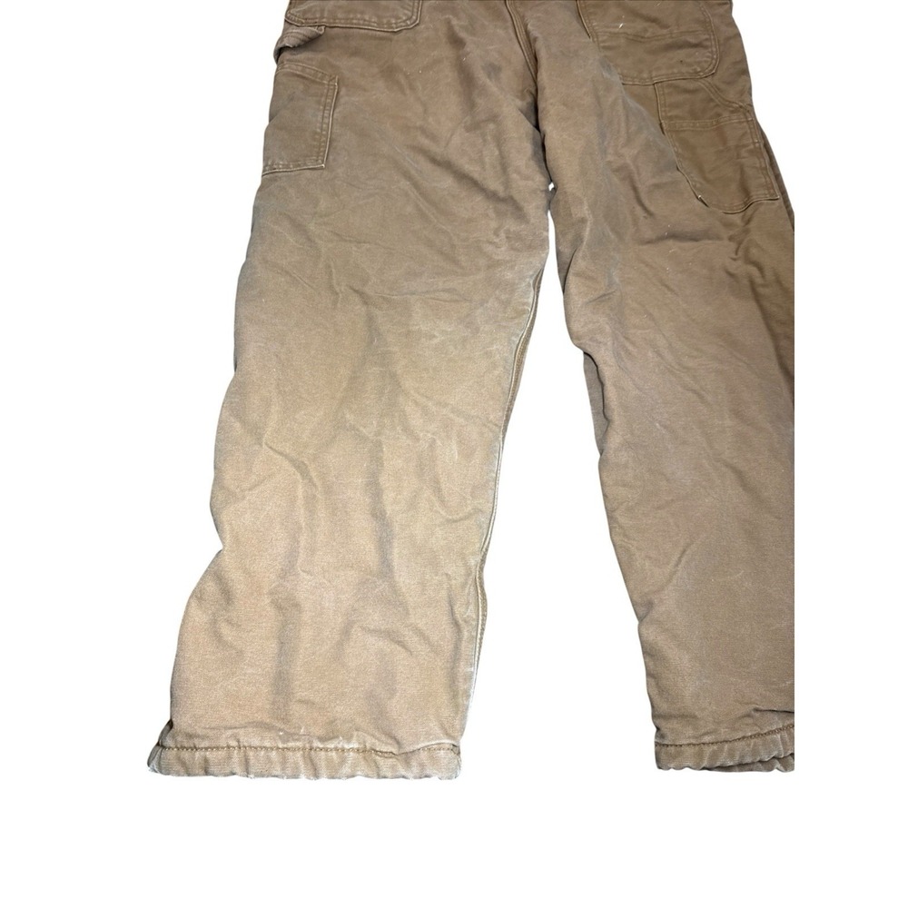 Carhartt Bib Overalls Mens 38x32 Brown Insulated - Picture 10 of 11